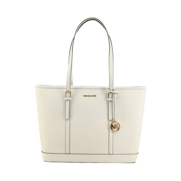 NWT Michael Kors Jet Set Travel Large Saffiano Leather Tote Bag White - Picture 1 of 1